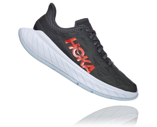 Hoka One One Carbon X 2 Mens UK - Dark Grey Road Running Shoes - GPMRL4623